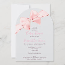Elegant Arch Pink Coquette Bow Girl Baby Shower