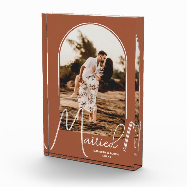Elegant Arch Terracotta Wedding Photo Block (Right)