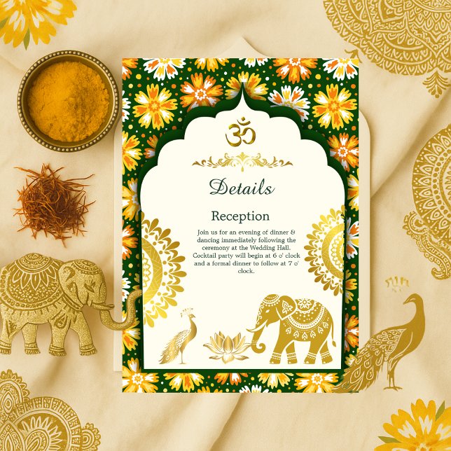 elegant arch & traditional hindu wedding enclosure card (Creator Uploaded)