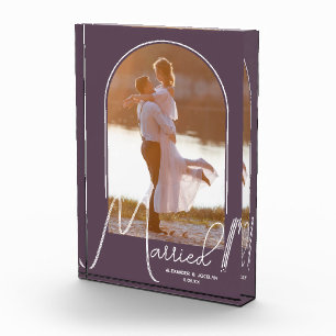 Elegant Arch Wedding Purple Photo Block
