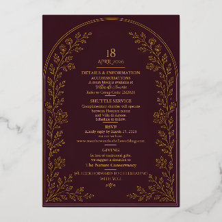 Elegant Arched Burgundy and Gold