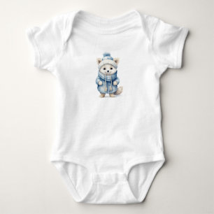 Elegant Arctic Fox Baby Bodysuit