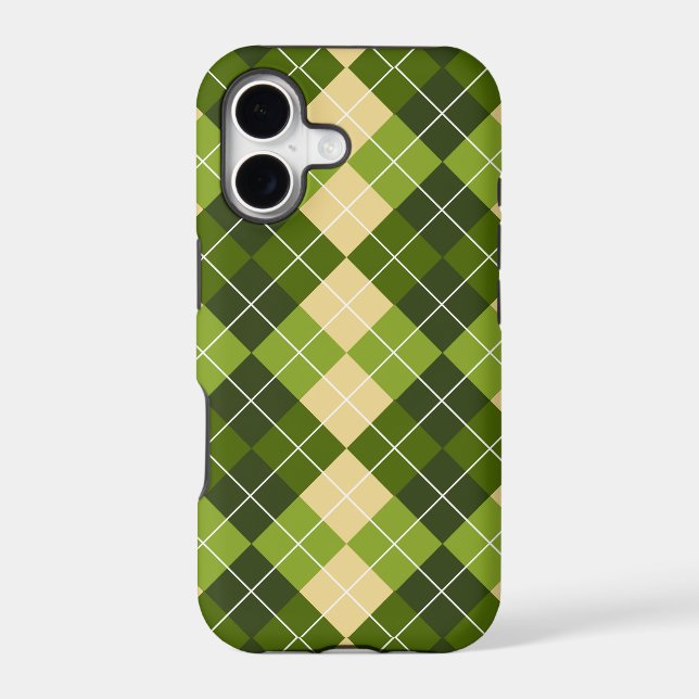 Elegant Argyle Pattern in Green and Yellow Diamond (Back)