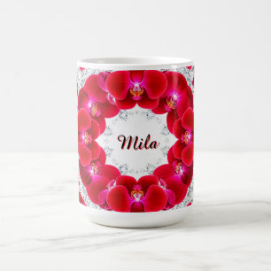 Elegant Arrangement of Red Orchids Coffee Mug