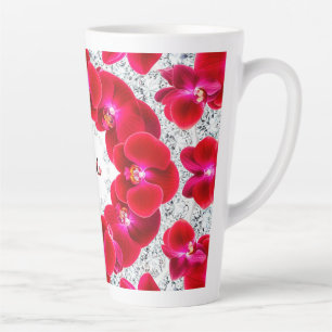 Elegant Arrangement of Red Orchids Latte Mug