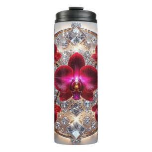 Elegant Arrangement of Red Orchids Thermal Tumbler