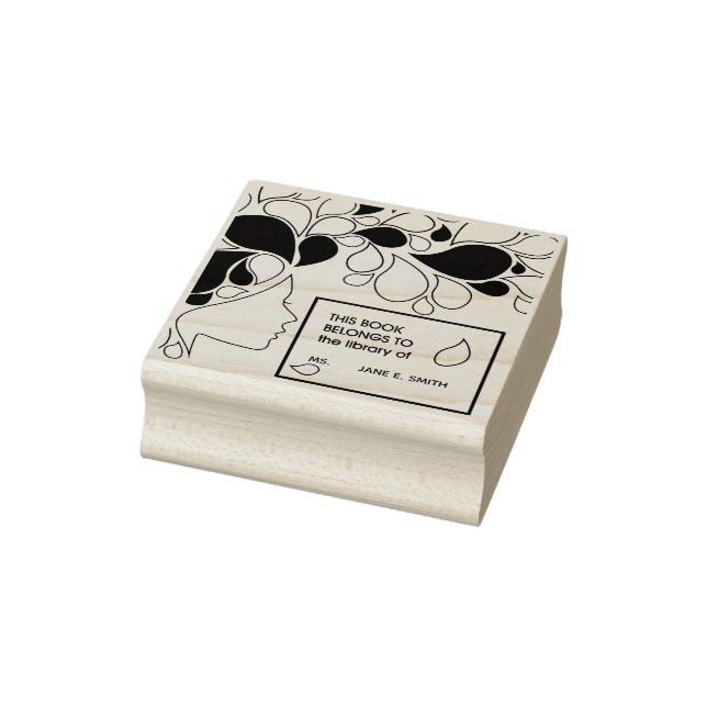 Elegant Art Book Belongs to Personalised Bookplate Rubber Stamp (Stamp)