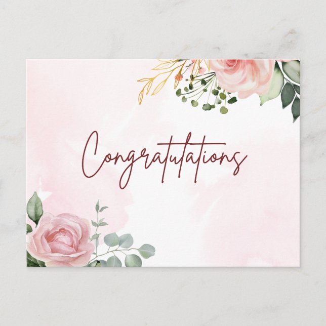 Elegant art  congratulations on your achievement  postcard (Front)