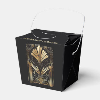 Elegant Art-Deco Black & Gold Favours- Personalise Favour Box