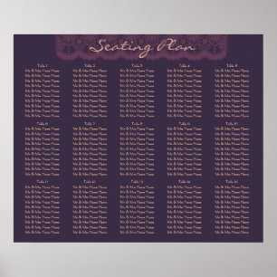 Elegant art deco black orchid seating chart