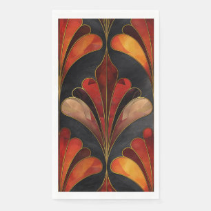 Elegant Art Deco black red gold Napkin