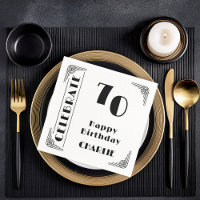 Elegant Art Deco Black & White 70th Birthday Party