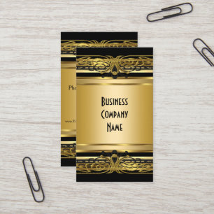 Elegant Art Deco Business Card Gold Black