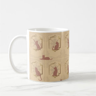 Elegant Art Deco Cats - Orange Coffee Mug