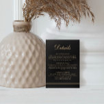 Elegant Art Deco Classic Black Gold Enclosure Card<br><div class="desc">Elevate the details of your celebration with our Black Art Deco Frame Wedding Enclosure Card, a perfectly sized 3.5" x 5" addition to our comprehensive invitation suite collection. Featuring a classic black Art Deco element, this enclosure card seamlessly integrates into the sophisticated theme of your wedding stationery. Fully customisable and...</div>