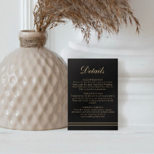 Elegant Art Deco Classic Black Gold Enclosure Card