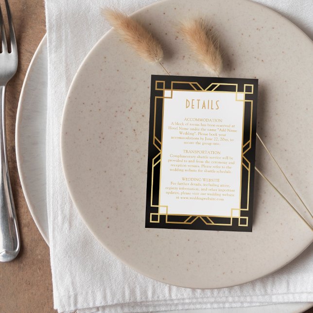 Elegant Art Deco Classic Gold Black Enclosure Card (Creator Uploaded)