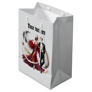 Elegant Art Deco couple customisable Medium Gift Bag