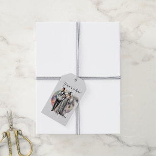 Elegant Art Deco couple customizable Gift Tags