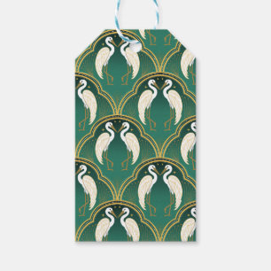 Elegant Art Deco Crane Pattern  Gift Tags