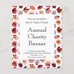 Elegant Art Deco Fall Leaves Autumn Pattern Flyer