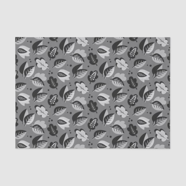Elegant Art Deco Fall Leaves Autumn Pattern Tissue Paper (Front)