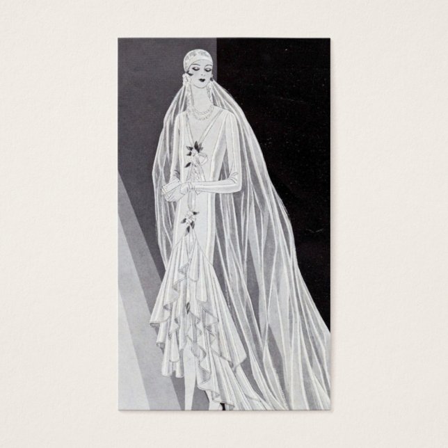 Elegant Art Deco Flapper Bride Illustration  (Front)