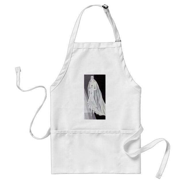 Elegant Art Deco Flapper Bride Illustration  Standard Apron (Front)