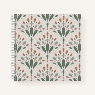 Elegant Art Deco Floral Fans Notebook