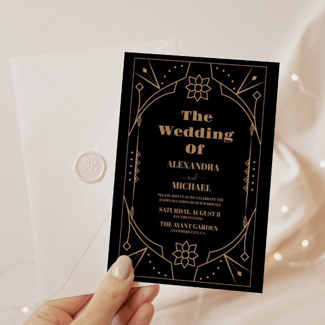 Elegant Art Deco Frame Wedding Invitation (Creator Uploaded)