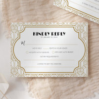 Elegant Art Deco Gatsby 1920s Wedding White Gold