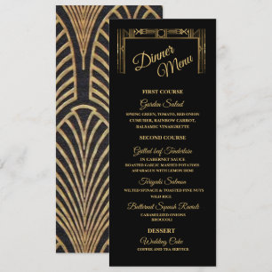 Elegant Art Deco Gatsby Dinner  Menu