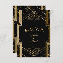 Elegant Art Deco Gatsby R.S.V.P. Card