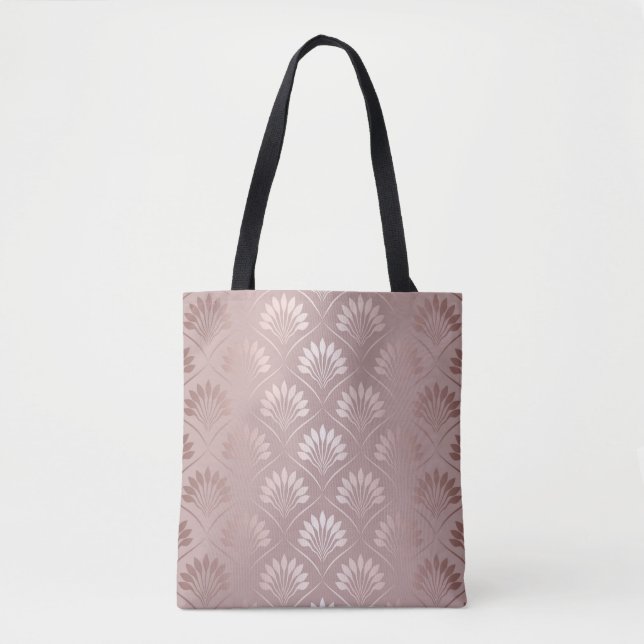 Elegant art deco gold lattice pattern tote bag (Front)