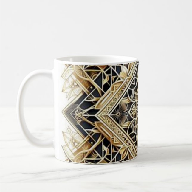 Elegant Art Deco Gold Lines Mug (Left)
