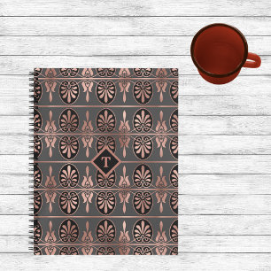Elegant Art Deco in Copper and Black - Graph Paper Notebook