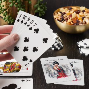 Elegant Art Deco lady add text  Playing Cards
