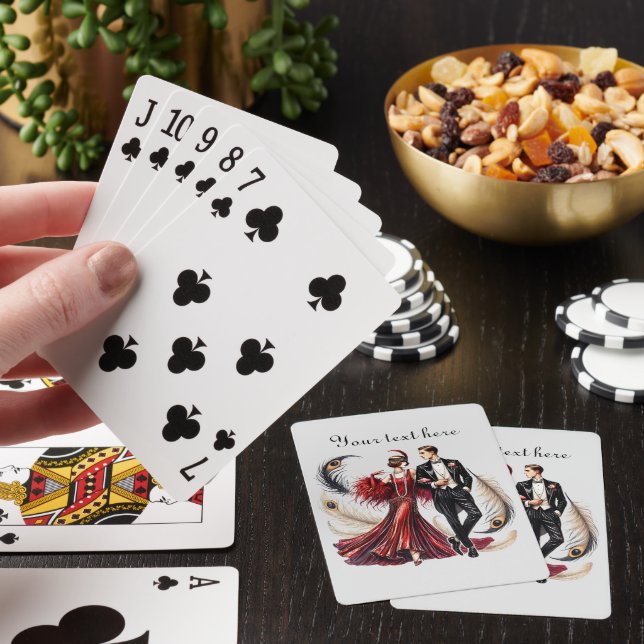 Elegant Art Deco lady add text  Playing Cards (In Situ)