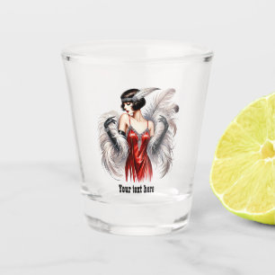Elegant Art Deco lady customisable Shot Glass