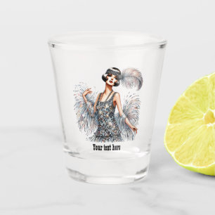 Elegant Art Deco lady customisable Shot Glass