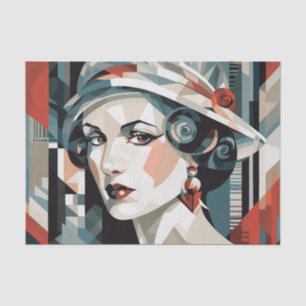 Elegant art deco lady  tissue paper