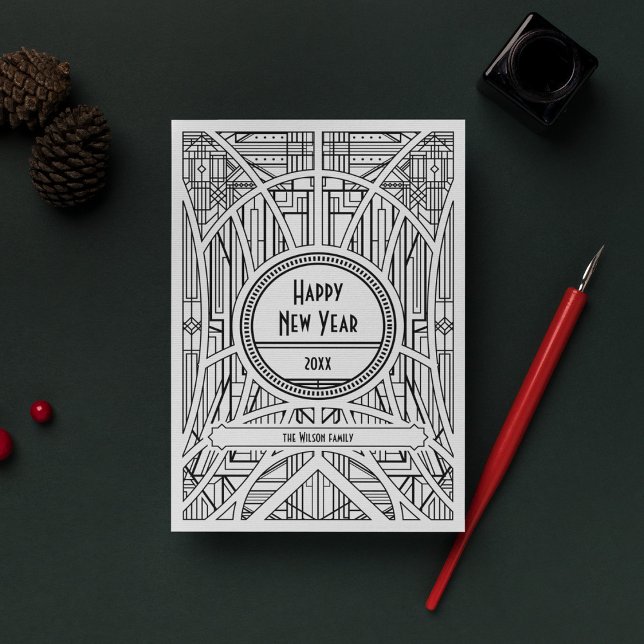 Elegant art deco New Year Holiday Card (Creator Uploaded)
