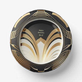 Elegant Art Deco Paper Bowls - Personalised Plate
