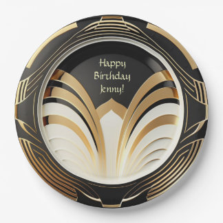Elegant Art Deco Paper Plates - Personalised