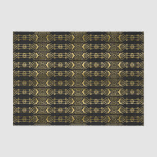 elegant art deco pattern black gold tissue paper