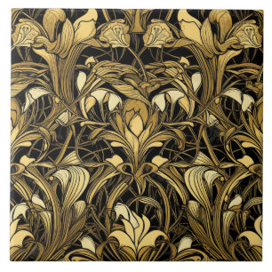 Elegant art deco pattern ceramic tile