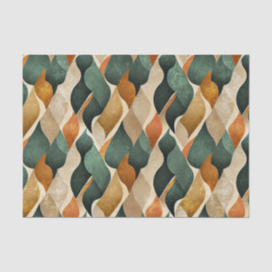 Elegant Art Deco Pattern in Deep Green and Gold Tissue Paper