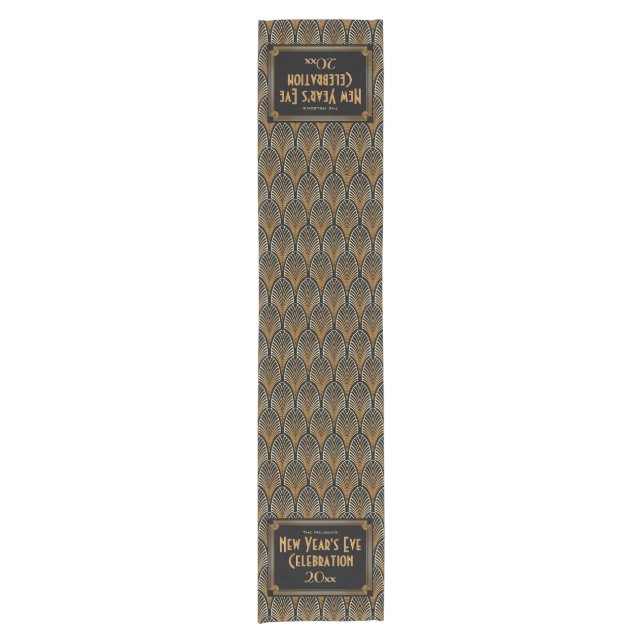 Elegant Art Deco Pattern New Year's Table Runner (Front)