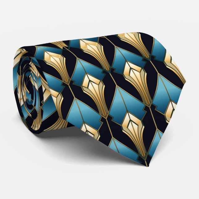 Elegant art deco pattern tiled  tie (Rolled)