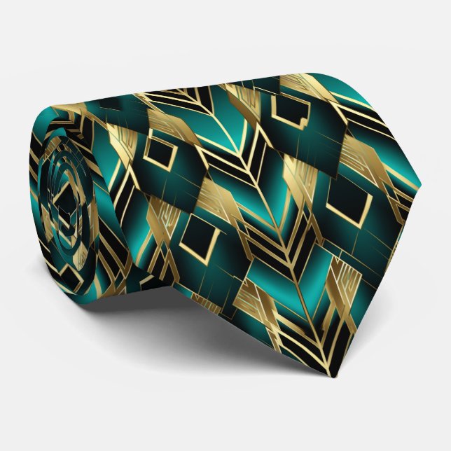 Elegant art deco pattern tiled  tie (Rolled)